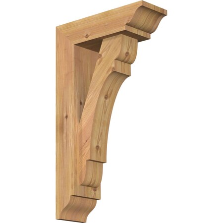 Ekena Millwork Olympic Traditional Smooth Bracket w/ Offset Brace, Western Red Cedar, 5 1/2"W x 16"D x 28"H BKT0604X16X28OLY01SWR